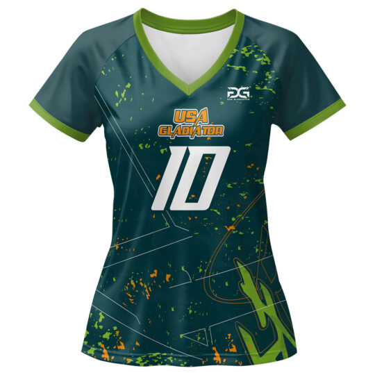 V-Neck Short Sleeve Green