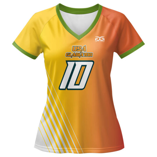 V-Neck Short Sleeve Orange